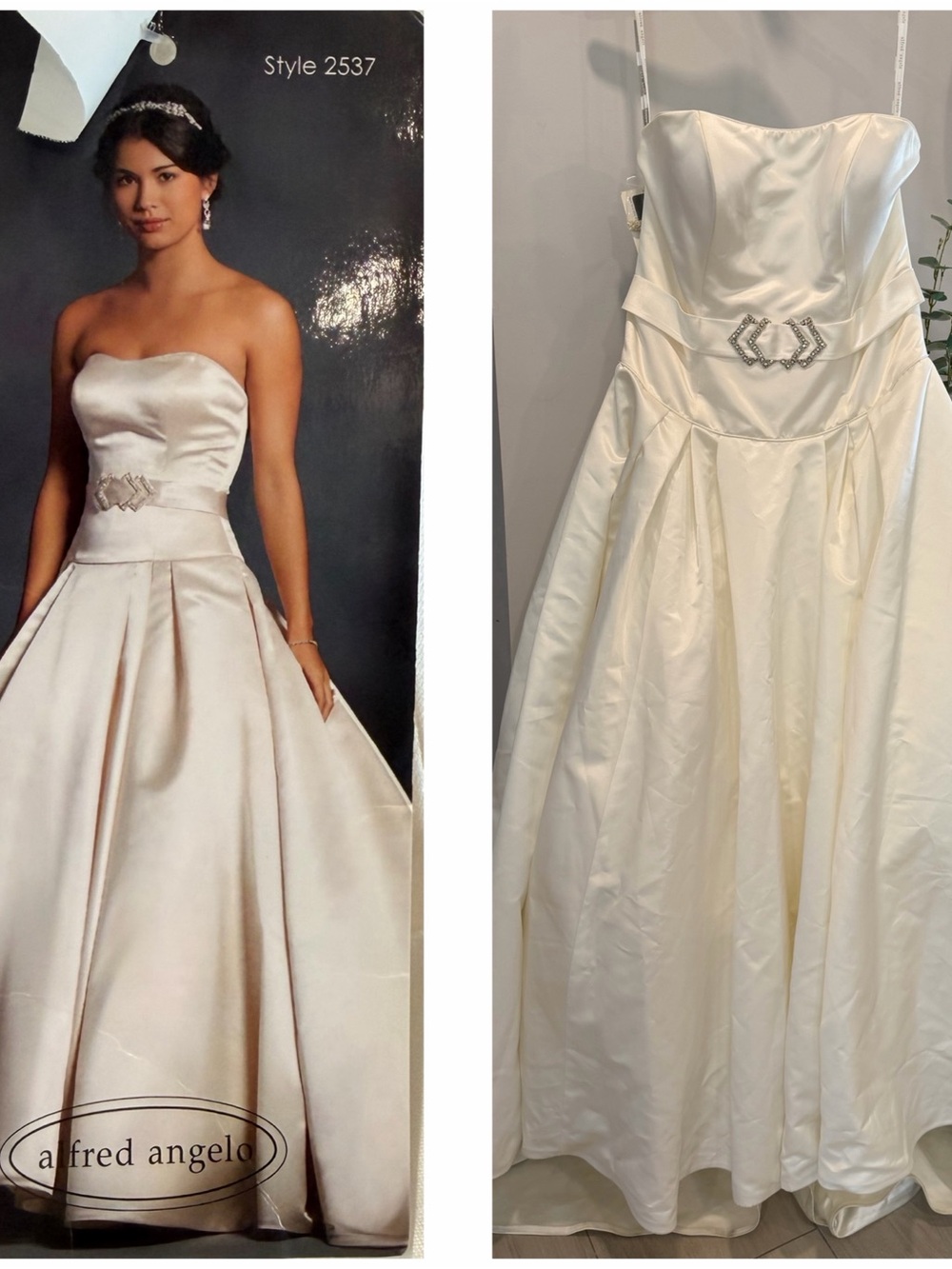 Alfred Angelo Ivory Strapless Satin Wedding Gown